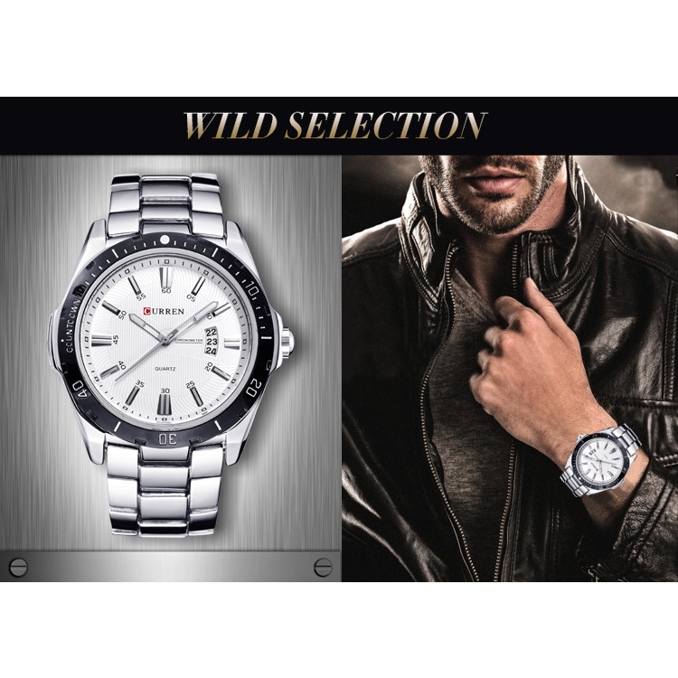 ĐỒNG HỒ NAM CURREN 8110 CAO CẤP, DÂY THÉP KHÔNG GỈ FSS