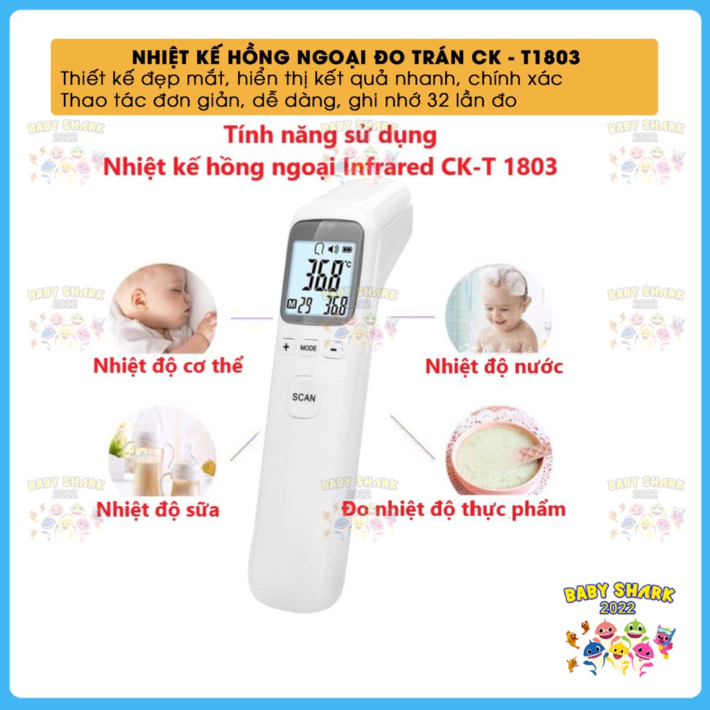 Nhiệt kế điện tử hồng ngoại đo trán CK-T1803