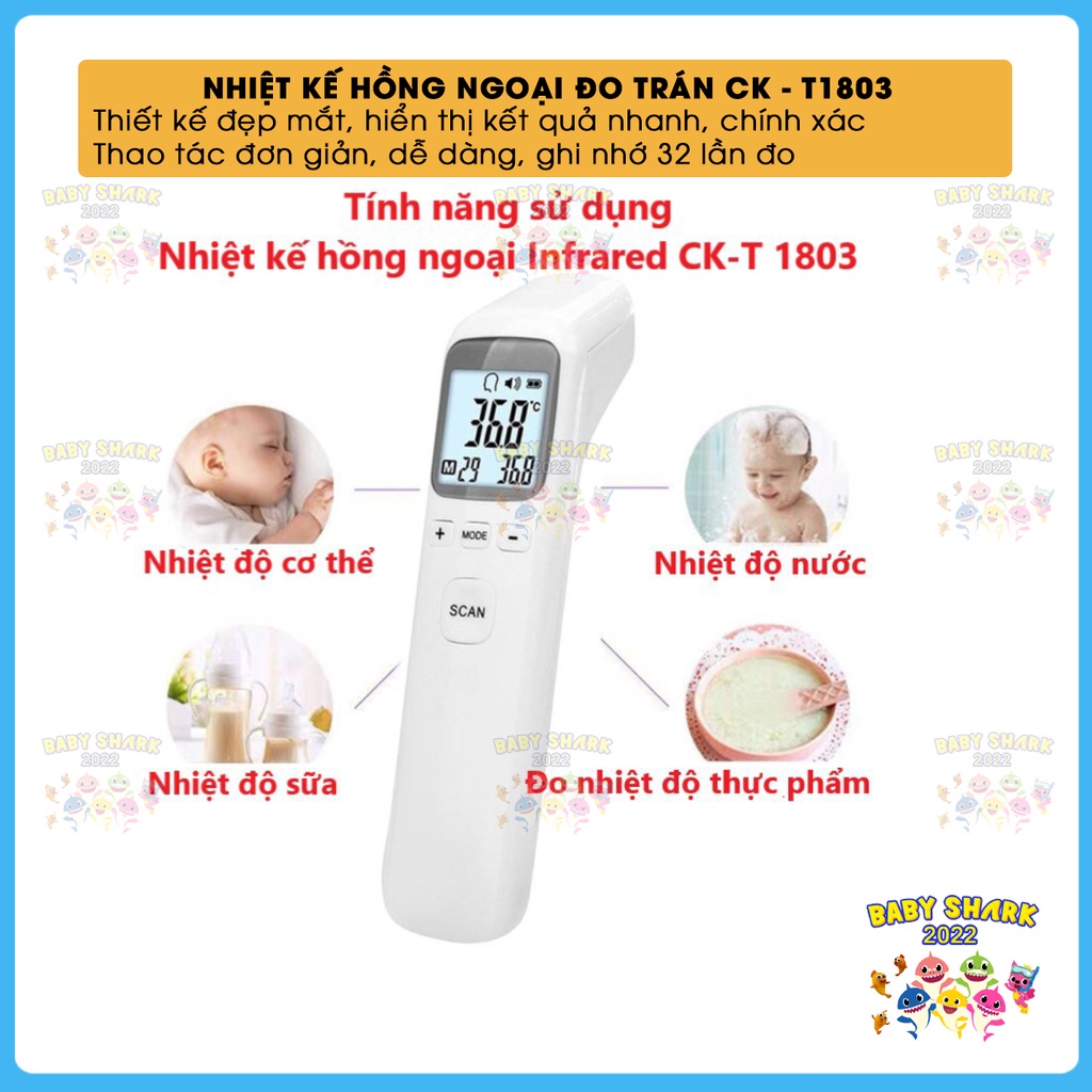 Nhiệt kế điện tử hồng ngoại đo trán CK-T1803