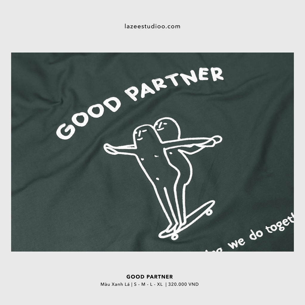 Áo thun - GOOD PARTNER | LAZEE STUDIOO | Xanh Lá - Xanh Bùn - Trắng - Đen | Form Regular
