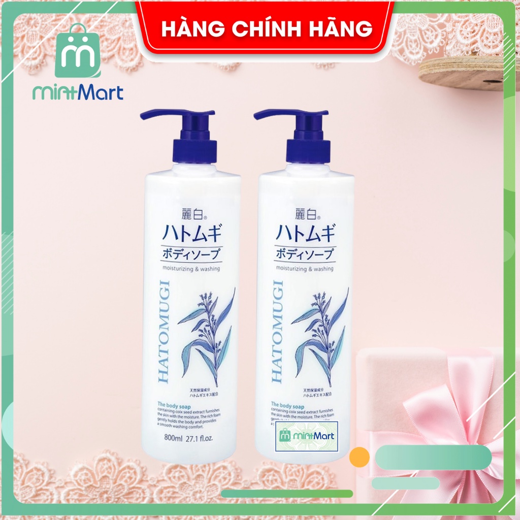 [Chính hãng]Sữa Tắm Trắng Da HATOMUGI Hạt Ý Dĩ Nhật Bản 800ml