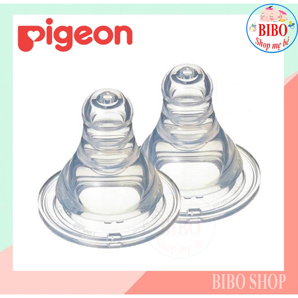 Núm vú cổ hẹp silicone siêu mềm Pigeon (2 cái/vỉ), Núm Ty Cho Bé