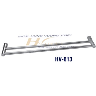 Máng khăn 2 thanh inox304 bóng, Bát tròn, thanh treo khăn tròn đặc . Bảo hành 05 năm, dài 60 cm