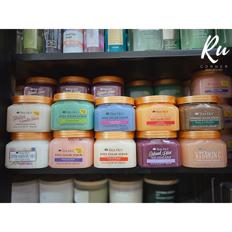 Tree Hut Shea Sugar Scrub 510gr đường hữu cơ tẩy da chết cơ thể hàng Mỹ