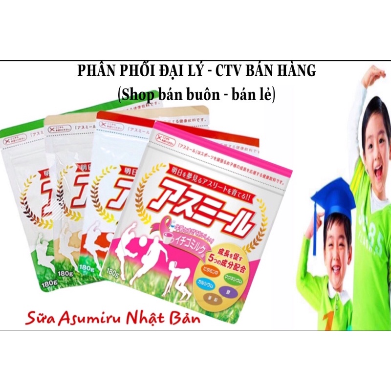 Sữa tăng trưởng chiều cao Asumiru Nhật Bản túi 180g