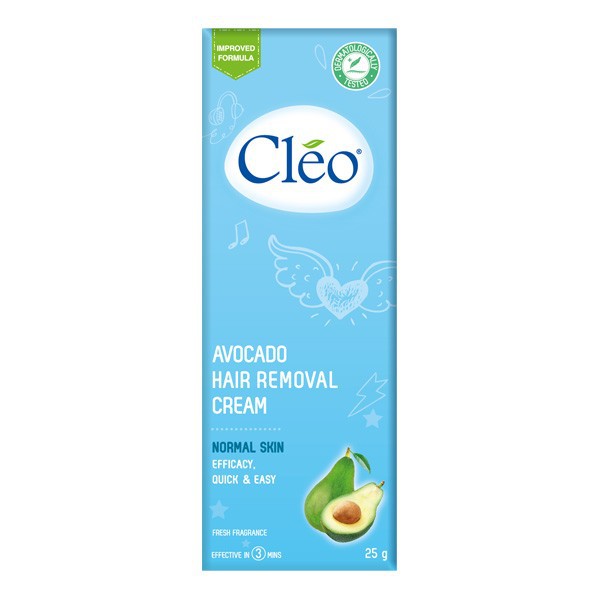 Kem Tẩy Lông Cléo 25g/ 50g cho Da Thường Avocado Hair Removal Cream Normal Skin chiết xuất bơ an toàn, không gây đau rát