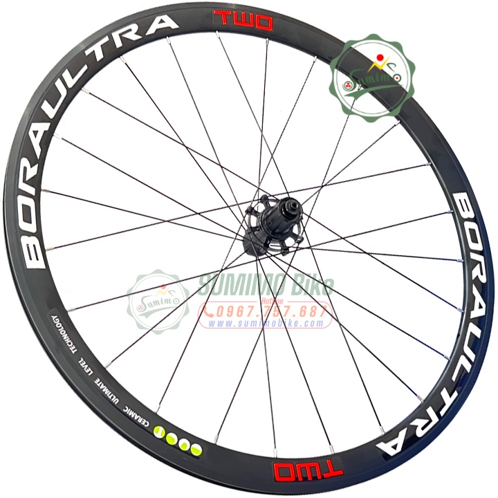 Bánh bộ nhôm BORAULTRA TWO 700c 4cm - Đùm nhôm - Thắng vành