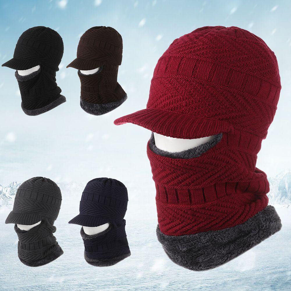 Mũ Len Mùa Đông Balaclava Có Lỗ Xỏ Một Bên Cho Nam Và Nữ