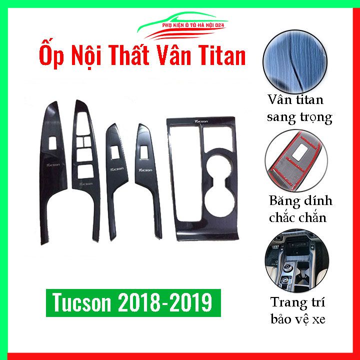 Ốp nội thất cho xe ô tô Hyundai Tucson 2018-2019 vân Titan bảo vệ chống trầy xước và làm đẹp xe