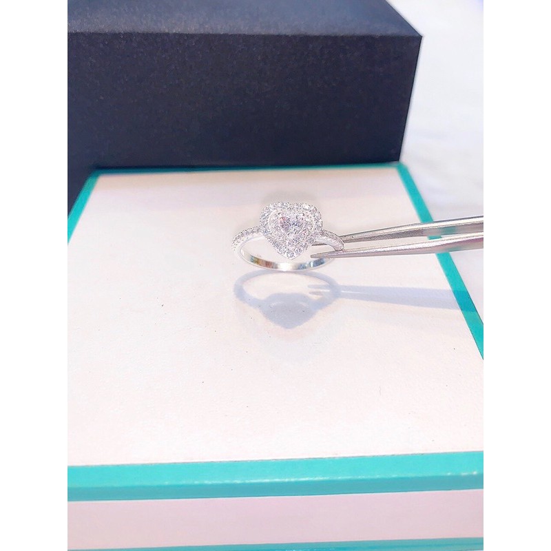 Nhẫn bạc nữ trái tim nạm đá,Nhẫn trái tim bạc ta gắn đá cao cấp-Minh Tâm Jewelry