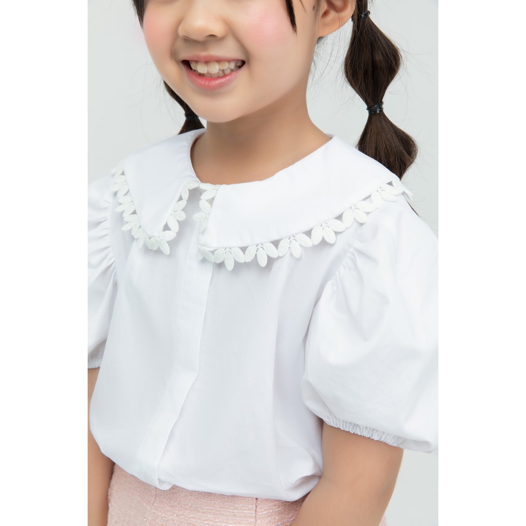 Áo sơ mi cổ sen bé gái IVY moda MS 16G0939