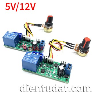 Mạch Kích Tạo Trễ Ngắt Relay 5V 12V WT338 V2.2 Chiết Áp Rời