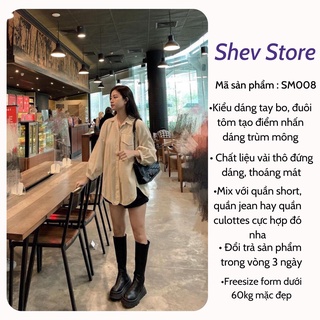 Áo so mi nữ hàn quốc kiểu công sở form rộng SM008