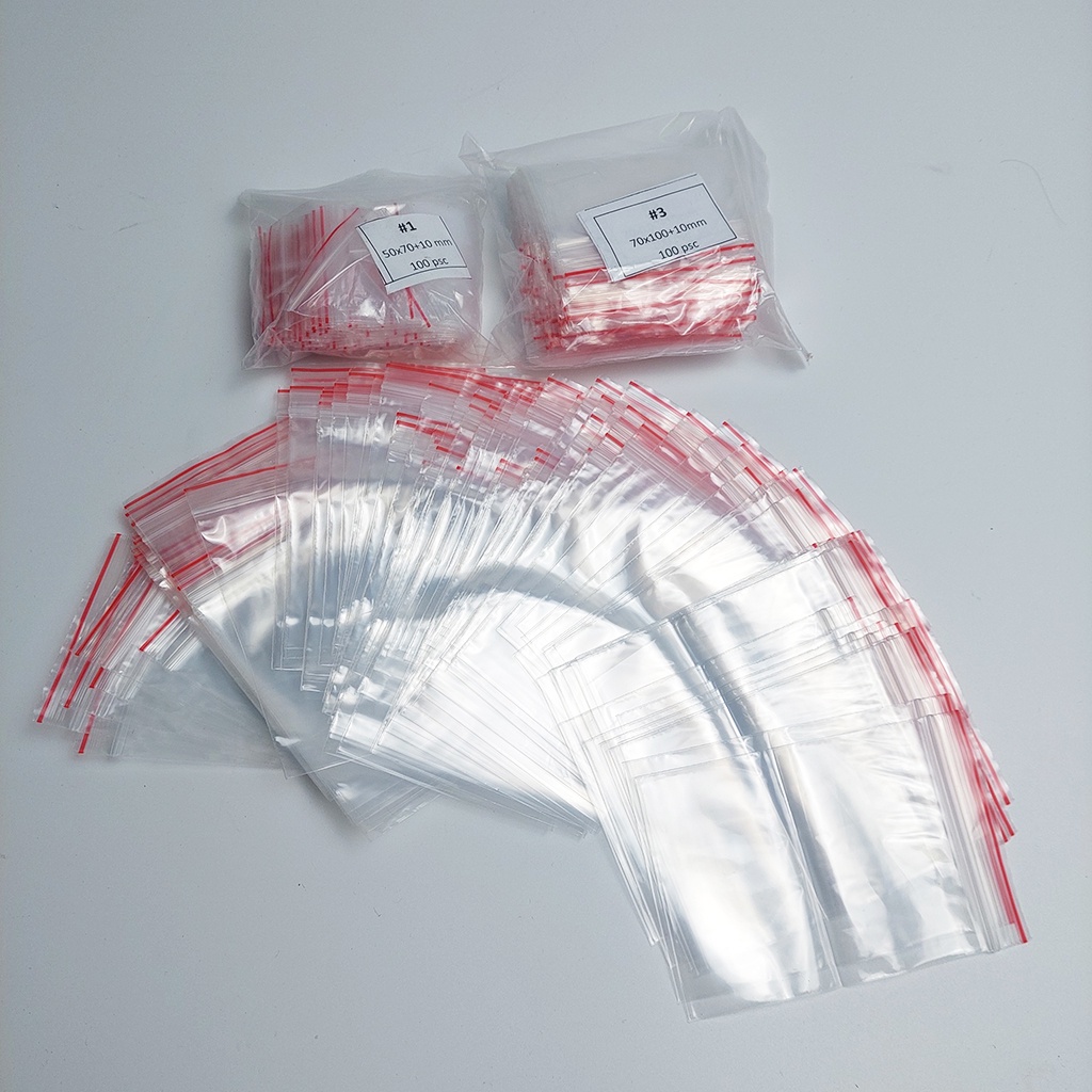 1Kg Túi Zip Viền Đỏ Đủ Size