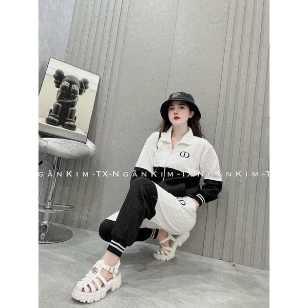 [ 𝐅𝐑𝐄𝐄 𝐒𝐇𝐈𝐏 ] SET BỘ KHÓA DI.OR PHỐI MÀU VẢI XỐP DẬP NỔI QC CAP CẤP HỌA TIẾT CHỮ