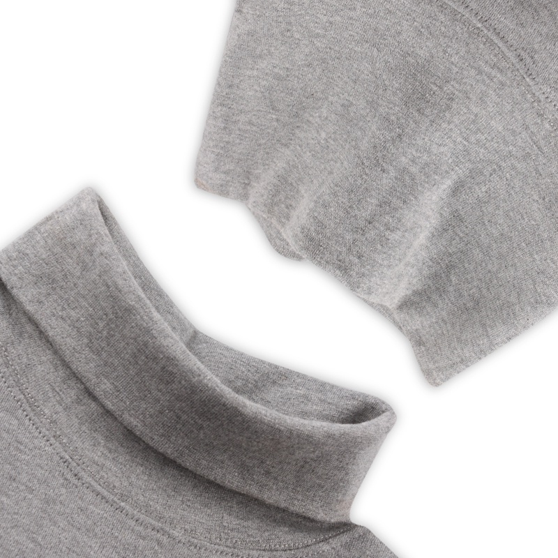 Đồ bộ giữ ấm cổ cao vải cotton tinh khiết phong cách mùa thu đông thoáng mát dành cho người cao tuổi