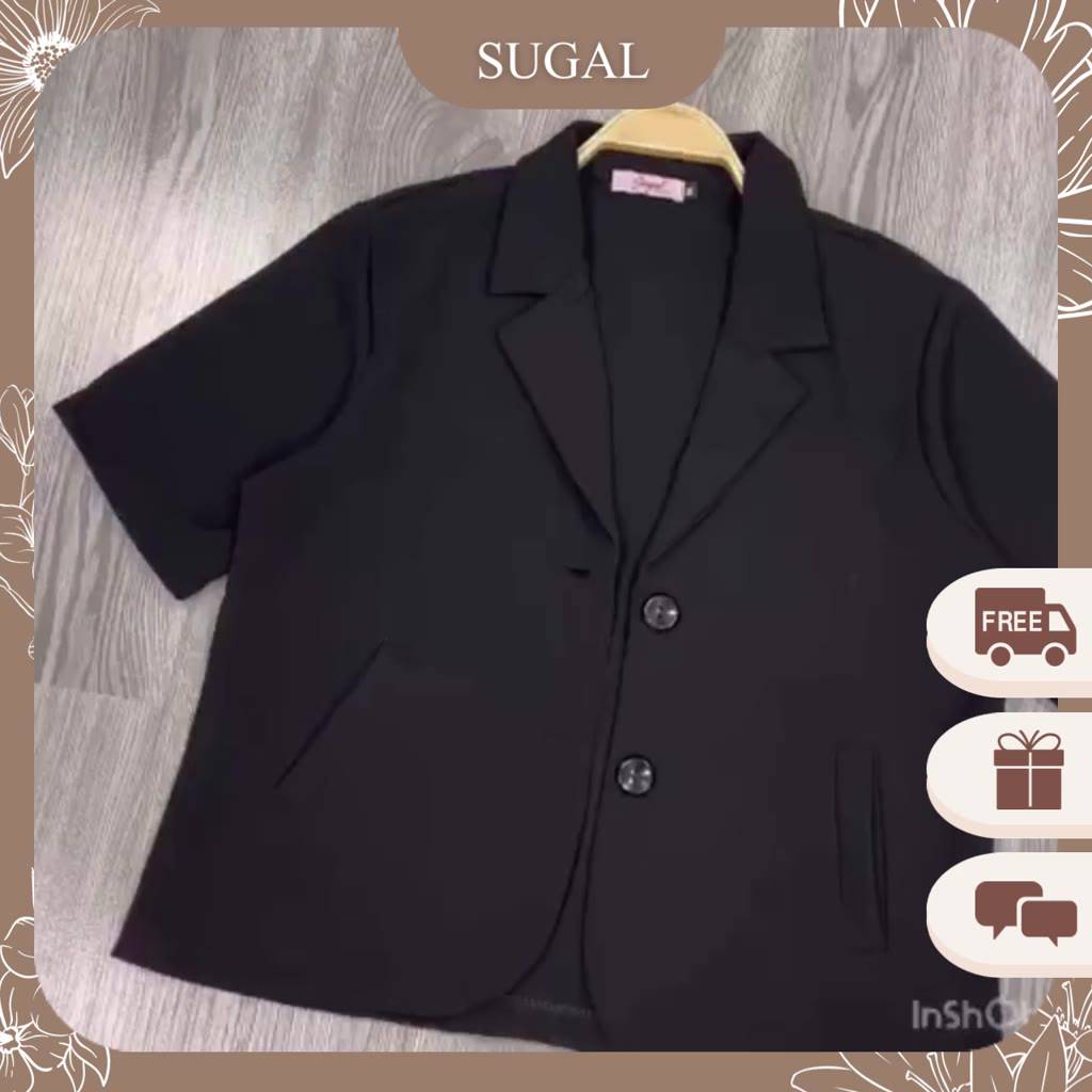 Áo Khoác Blazer Nữ Ngắn Tay Dáng Ngắn Công Sở Thanh Lịch Thời Trang Sugal AO KHOAC NU 002V4 | BigBuy360 - bigbuy360.vn