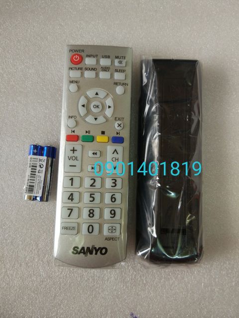 Điều khiển Tivi LCD Sanyo màu bạc.( Hàng sịn xò )
