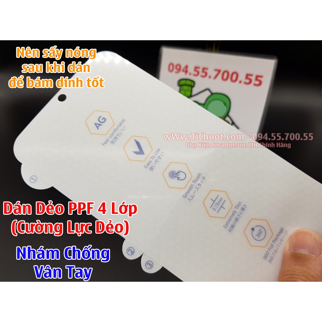 [Nhám Chống Vân Tay] Dán Dẻo PPF Samsung S20 Plus/ S21 Plus Cường Lực Dẻo Mặt Trước