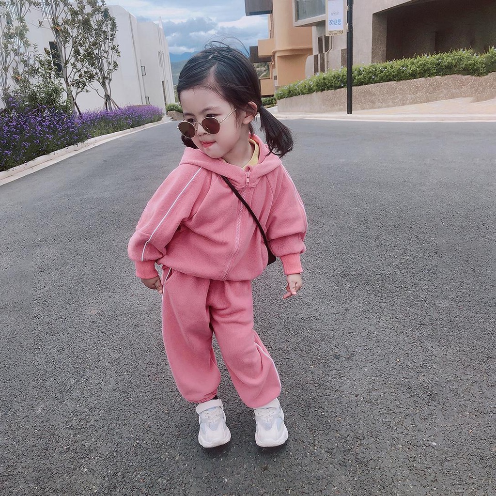 Bộ Đồ Thể Thao Áo Sweater Giả Hai Mảnh Phong Cách Nhật Hàn Thời Trang Mùa Thu 2022 Cho Bé Gái