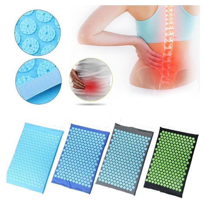 Thảm massage châm cứu toàn thân - Bộ đệm bấm huyệt xanh dương hoặc xám-SKU-DEMX-va