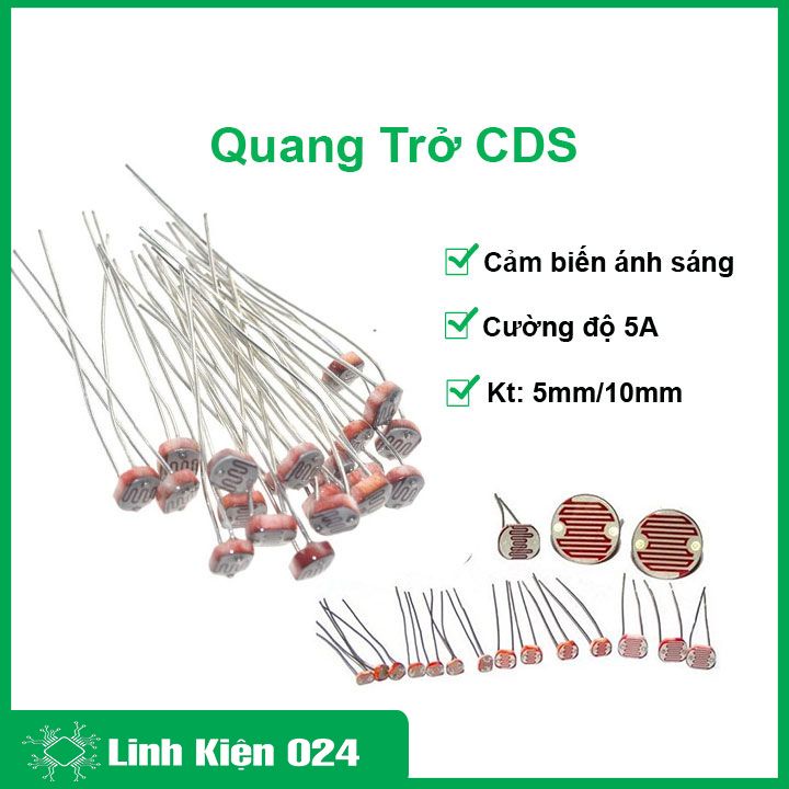Cảm biến ánh sáng quang trở CDS 5mm/10mm