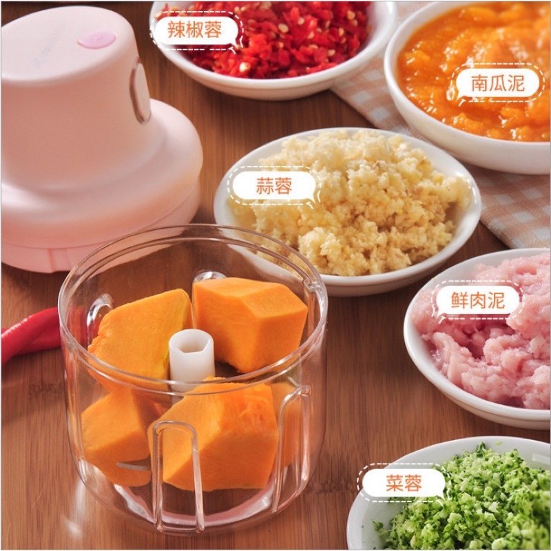 Máy xay mini cầm tay 250ml đa năng say tỏi ớt thịt cá hàng loại 1