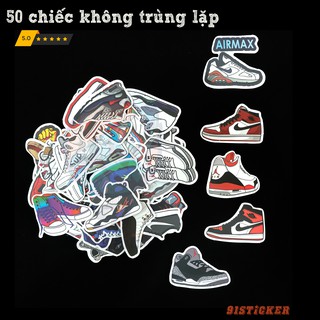 Miếng dán Sticker Sneakers 50 hình chống thấm nước, bền màu dưới ánh nắng trang trí vali,laptop,mũ bảo hiểm