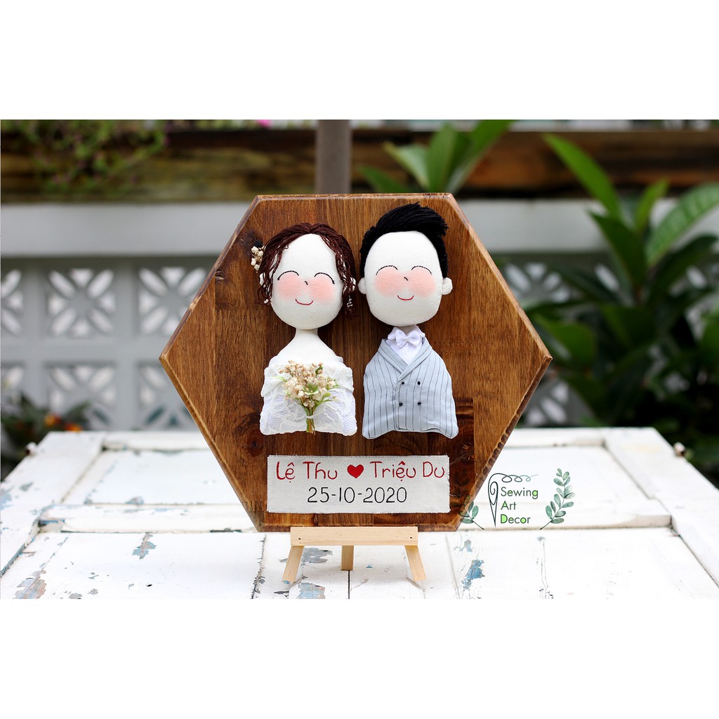 [Quà cưới handmade] Chibi chân dung cô dâu chú rể có sẵn