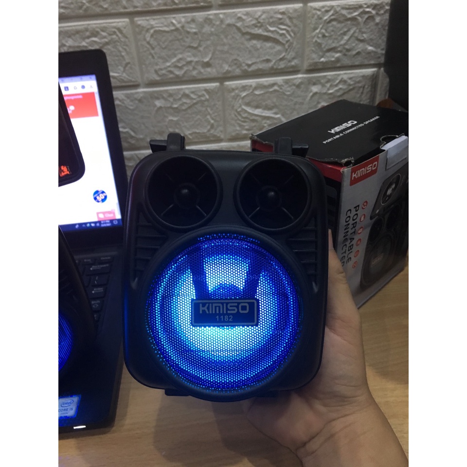 LOA03 - Loa Bluetooth Kimiso KM-1182,Có Đài FM, Có Đèn Led, Âm Thanh Chuẩn,Có Giá Đỡ Điện Thoại.