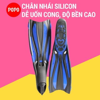 Chân nhái lặn biển, Chân vịt lặn biển chuyên nghiệp, bẻ cong được 90 độ, chất liệu cao cấp (1143 XANH)