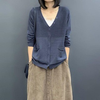 korean sweatshirtÁo khoác len dệt kim nữ trung niên và cao tuổi màu ngắn mùa xuân thu 2020 phiên bản mới của Hà