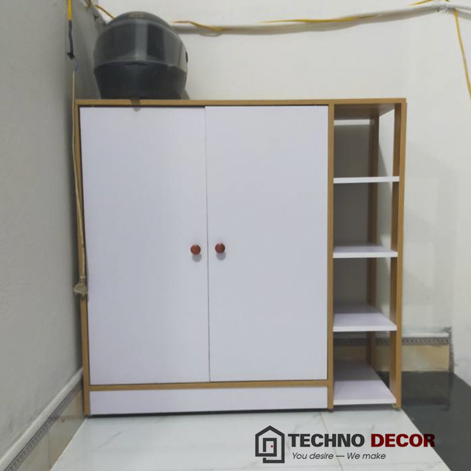 Tủ Giày Gỗ 2 Cánh Kệ Đựng Giày Dép Giá Rẻ Dễ Dàng Tháo Lắp Chống Mối Mọt TechnoDecor TG0012
