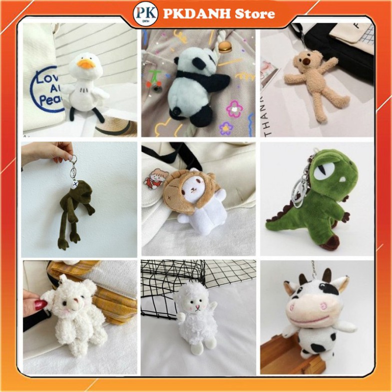 Móc khóa thú nhồi bông, móc chìa khoá keychain khủng long gấu bông treo cặp túi xách balo S024