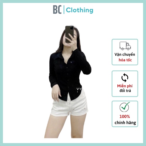 Áo thun dài tay cổ đức vạt bầu có túi chất tăm loại 1 BC Clothing CD153