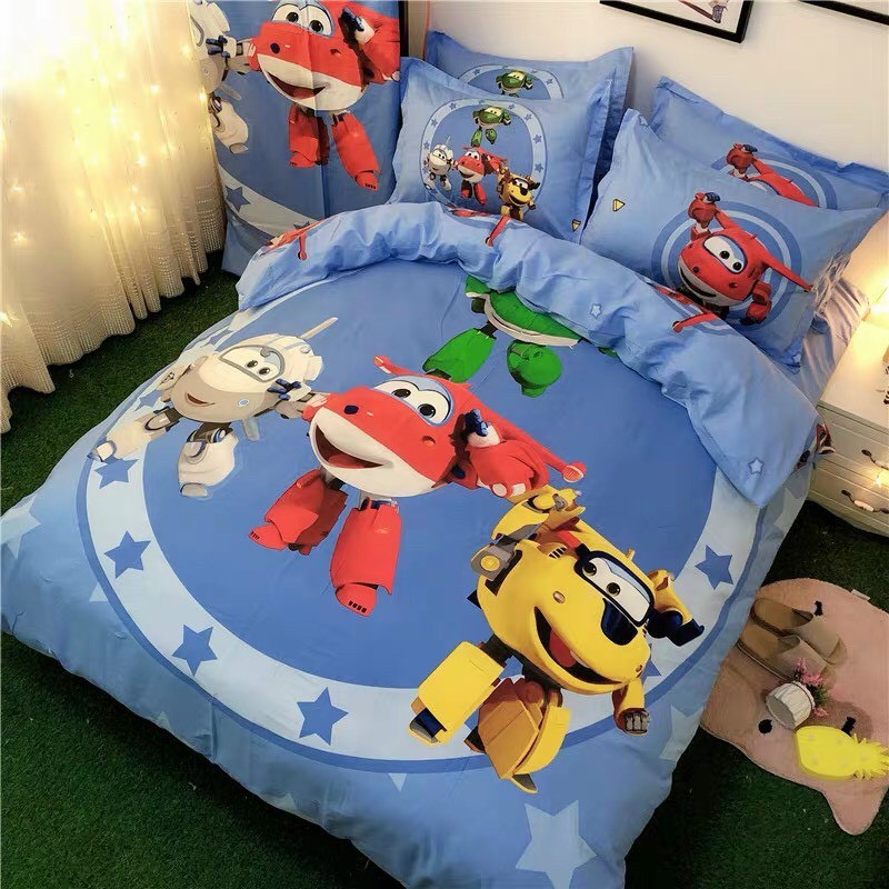 Bộ Chăn Ga Gối Cotton Tina HIN BEDDING Cho Bé Yêu, Chất Liệu Cotton 3D Mềm Mịn Đủ Kích Thước Hình In Dễ Thương