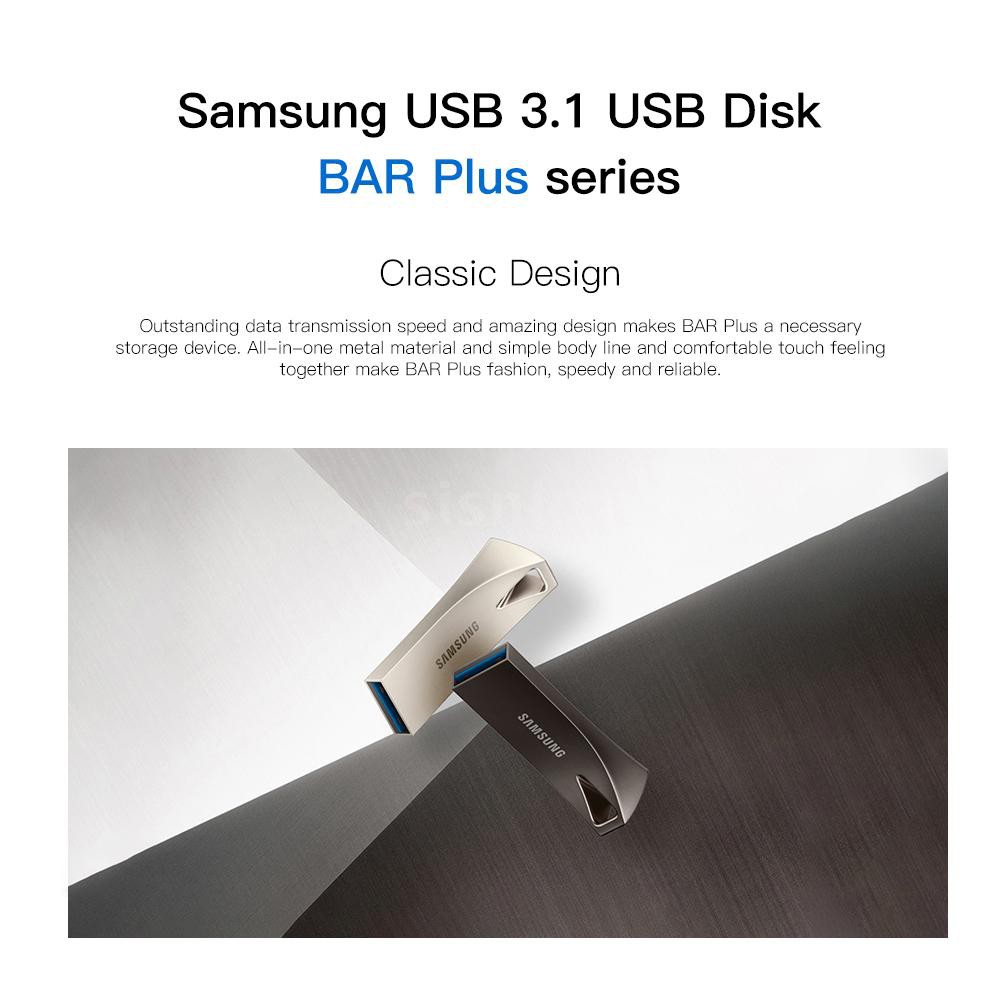Ổ Đĩa Flash Samsung Bar Plus 200mb / S 64gb Usb 3.1 Gen 1 200mb / S (Muf-64Be3 / Cn)