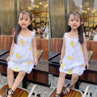Váy lanh lụa 2 dây cực mềm, mát cho bé gái