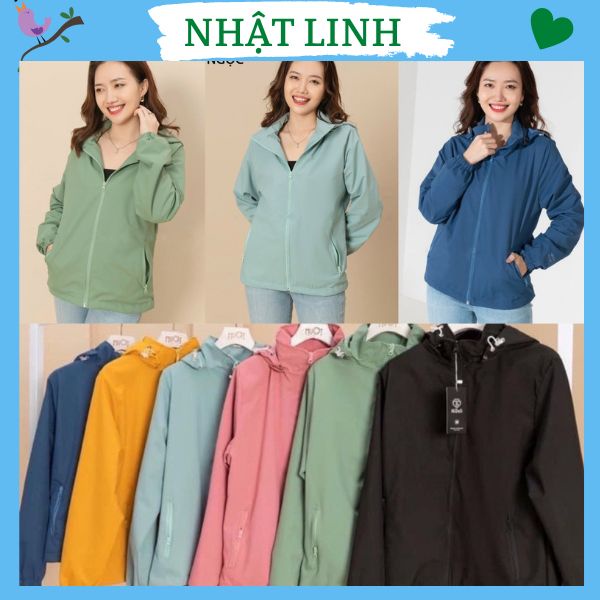 Áo khoác gió nữ 2 lớp NHẬT LINH có mũ tháo rời vải tráng bạc chống nước cản gió chống bụi - A260