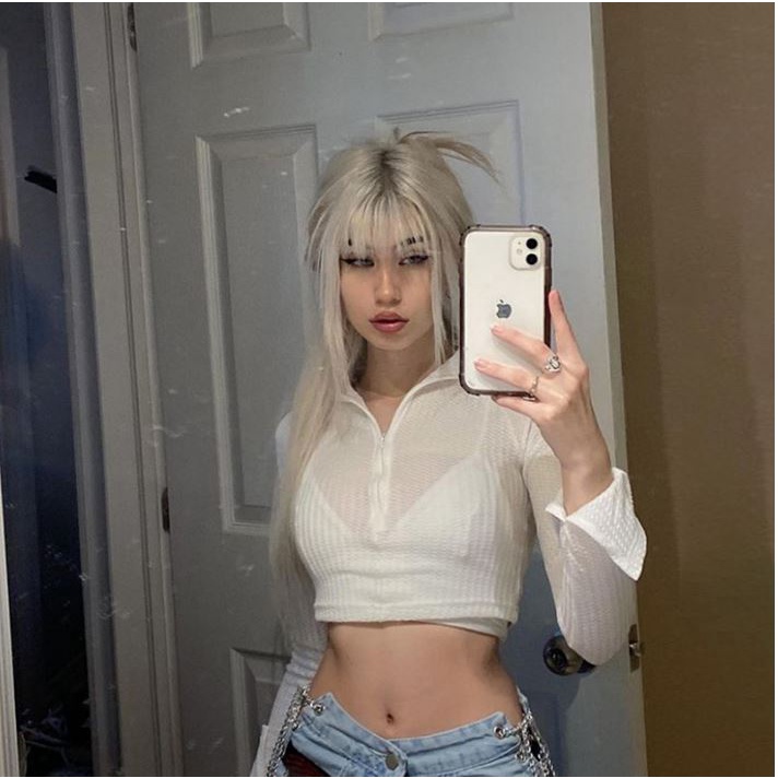 Áo croptop trắng HAC111 Hỉn Hỉn Store