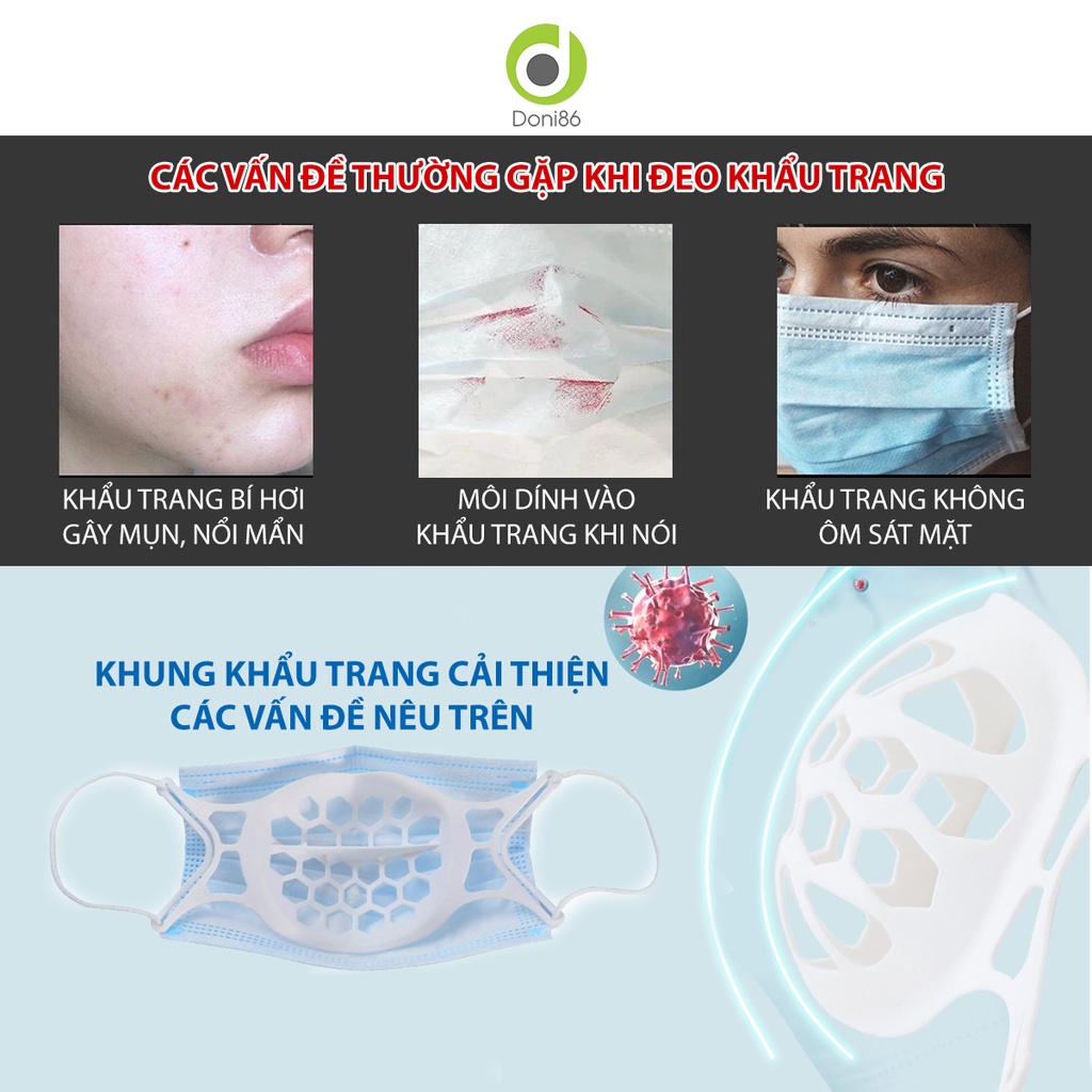 Khung khẩu trang 3D chống bí, giúp thoải mái khi đeo khẩu trang cả ngày_Doni86_DOPK194