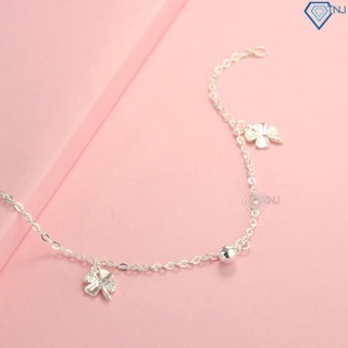 Lắc chân nữ bạc ta hình cỏ 4 lá may mắn