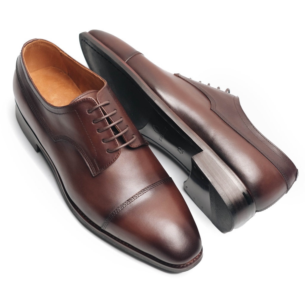 Giày Tây Cao Cấp Cột Dây CAPTOE DERBY - Da Bò Ý Lót Trong Da Bò Mộc - Thương hiệu Be Classy 🤘