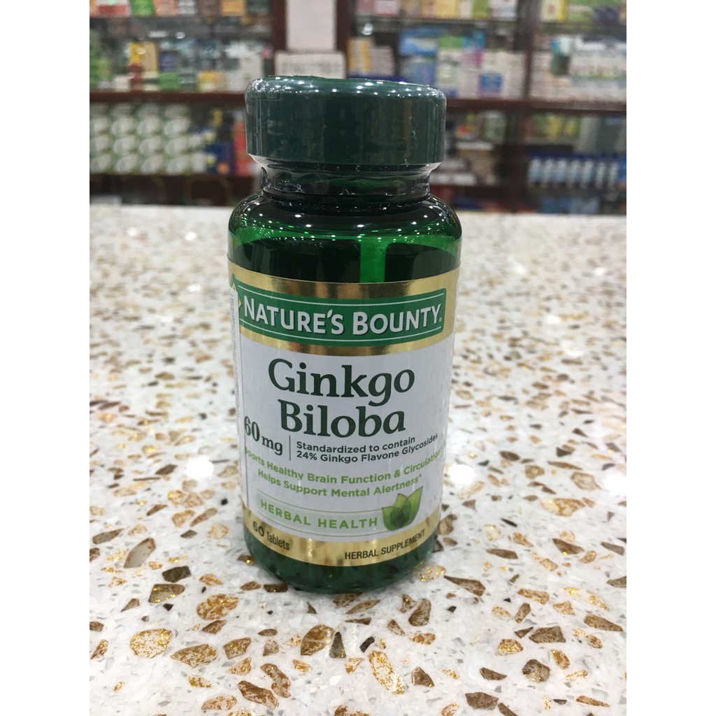 Viên Uống Ginkgo Biloba 60mg Nature's Bounty (Chai 60 viên)