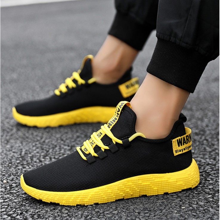 Giày thời trang nam Warning thể thao cực chất màu đen vàng