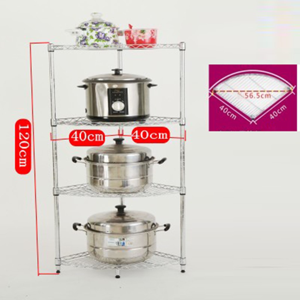 Kệ bếp inox 4 tầng 40x40x120 ( mẫu 40cm) - Kệ bếp đa năng - Kệ gia vị