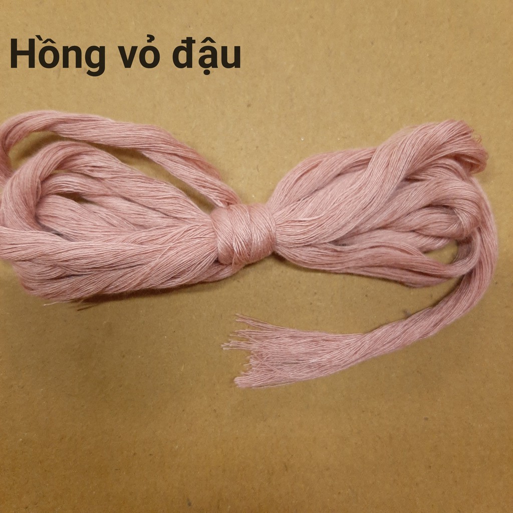 Dây thừng se macrame màu hồng vỏ đậu . 3mm và 5mm