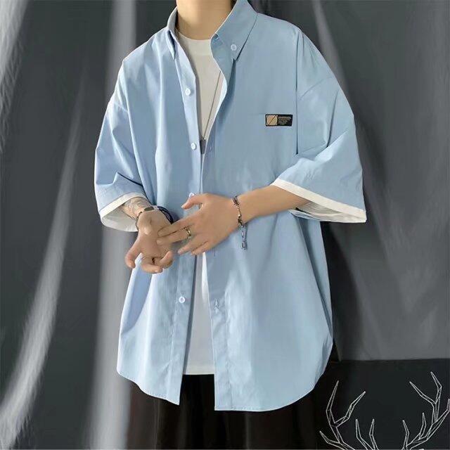 Áo Sơ Mi Tay Ngắn Dáng Rộng Thoáng Khí Phong Cách Hip Hop Thời Trang Mùa Hè Cho Nam