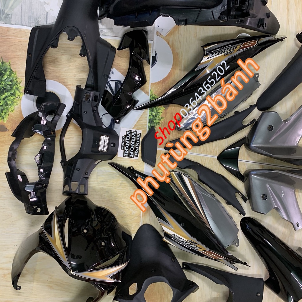 Dàn áo vỏ nhựa xe WAVE S110 -WAVE RS110 MÀU ĐEN -nhựa nguyên sinh loại 1