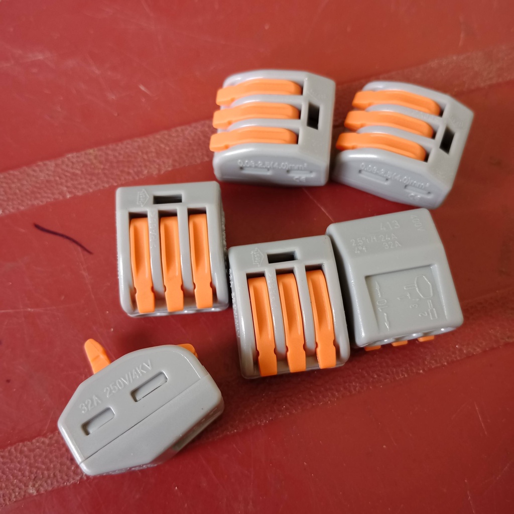 Combo 5 cút nối dây điện KV774- 3 cổng, không cần kìm bấm [KV 413, PCT 213]